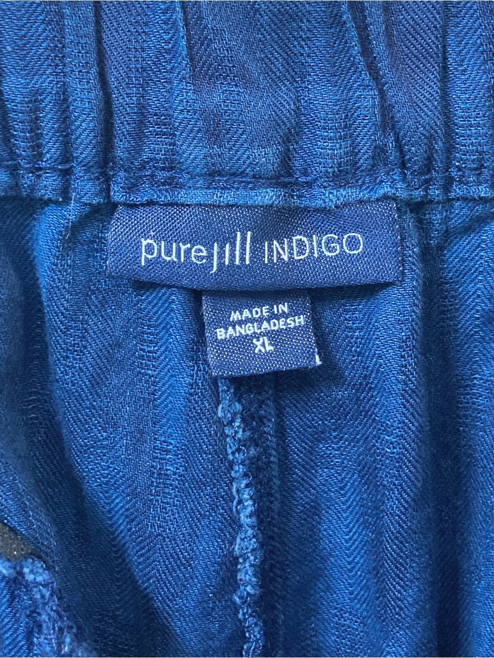 J. Jill Pure Jill Indigo Dobby Cropped Wide Leg Pull On Pants XL Coastal Grandma - Picture 2 of 7